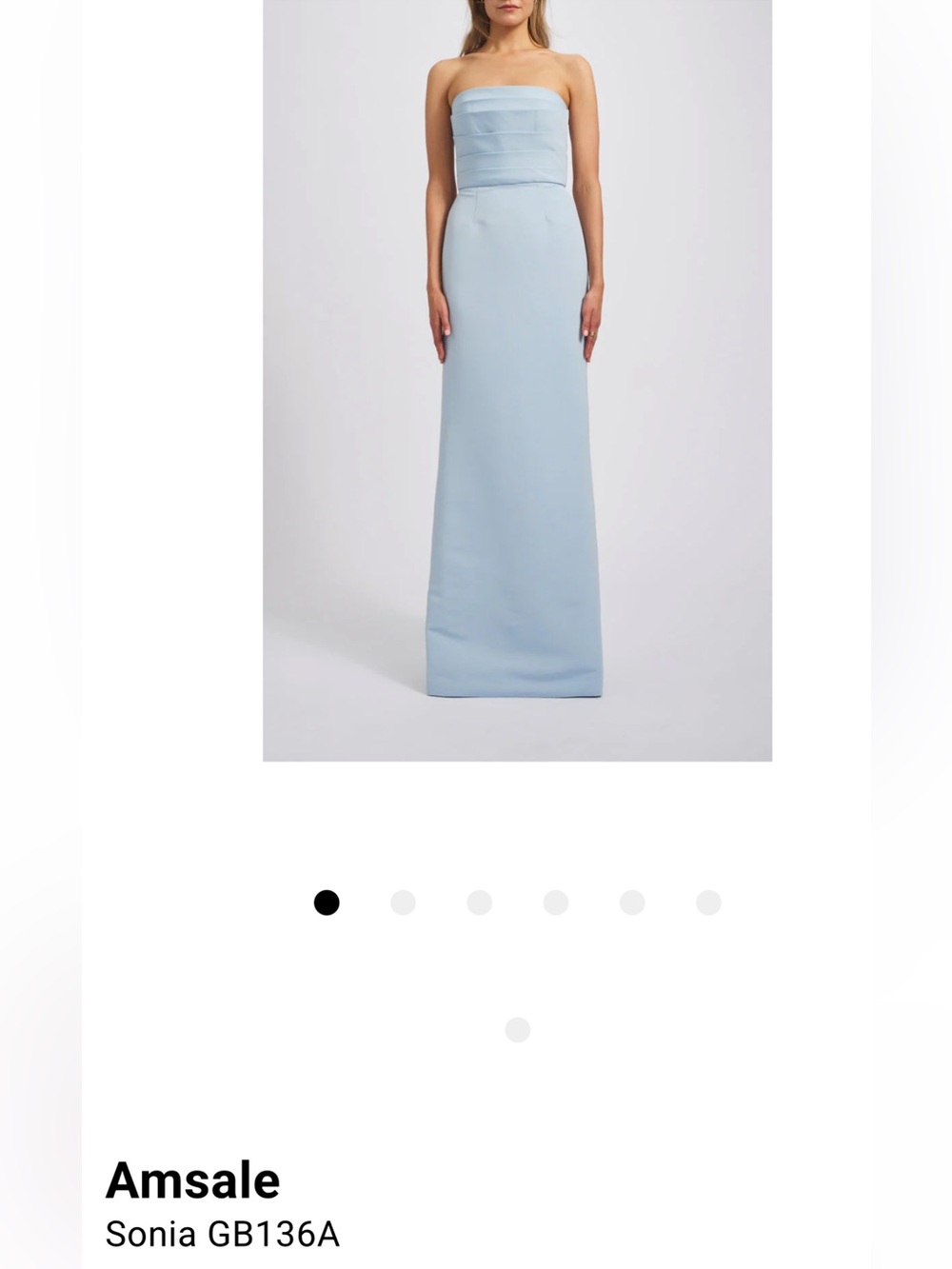Amsale Strapless Maxi Gown in Pale Blue